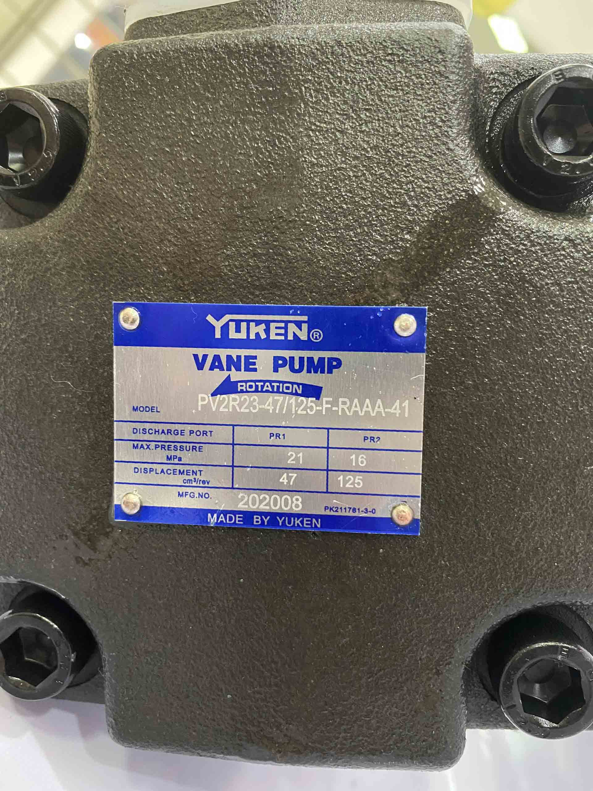 Yuken Pump Model PV2R23-47/125-F-RAAA-41/ Part number 202008